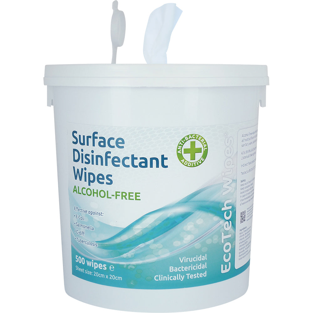 EcoTech Europe Ltd | Surface Disinfectant Wipes Alcohol Free (500 Wipes)
