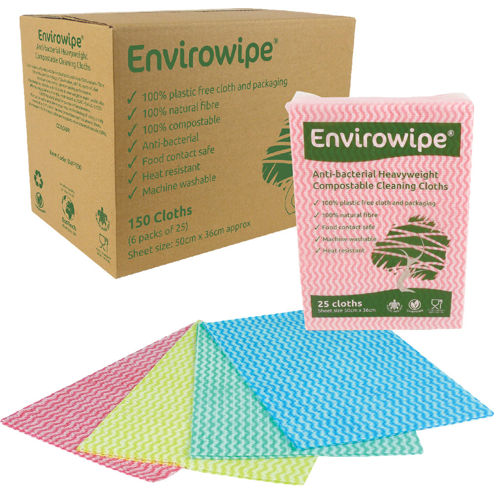 EcoTech Europe Ltd | Envirowipe Folded Cloths - Compostable (25 cloths per pack)